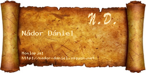 Nádor Dániel névjegykártya